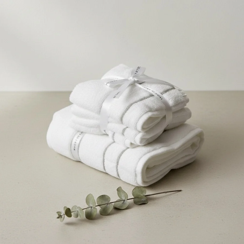 NEW FELPINTER 6 pc. Luxury White Towel Set Hand Towels + Wash Cloths
